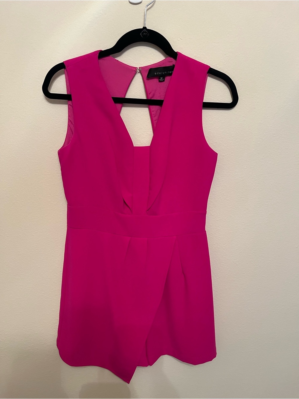 Adelyn Rae Hot Pink V-Neck Sleeveless Romper